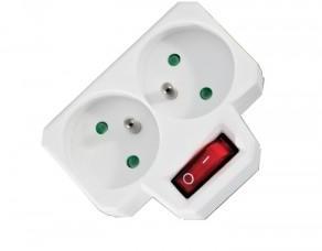 PACK ENERGIE Bloc 2 Prises Coupe Veille avec Interrupteur PACK ENERGIE Bloc 2 Prises