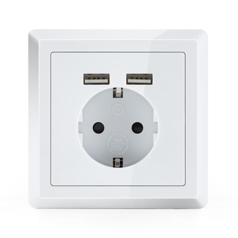 OneConcept WS-2USB Prise électrique protégée 2 por