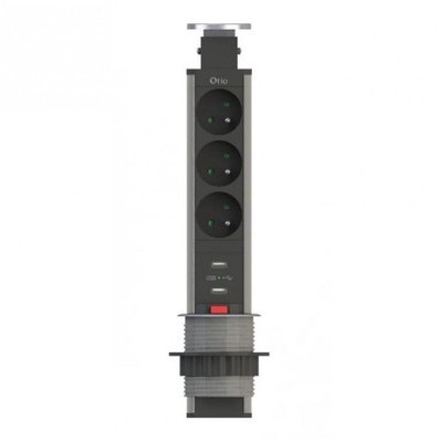 OTIO Bloc multiprise escamotable 3 P + 2 USB Syste