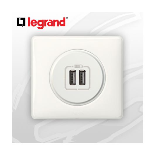 Prise USB Double complete Legrand Celiane Blanc Gl
