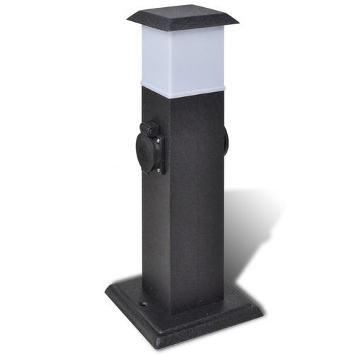 VidaXL Borne jardin électrique 2 prises avec Lampe