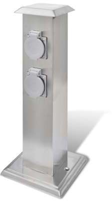 VidaXL Borne électrique de jardin en acier inoxydable VidaXL Borne électrique de