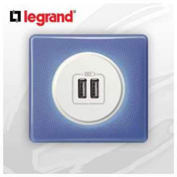 Prise USB Double complete Legrand Celiane 90 s Violet Prise USB Double complete