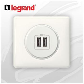 Prise USB Double complete Legrand Celiane Blanc Glossy Prise USB Double complete