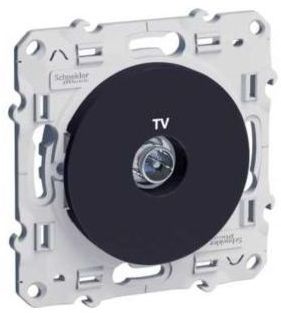 Prise TV Anthracite, à vis Schneider Odace