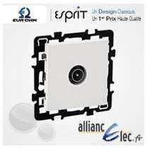 Bloc Prise TV Eur Ohm Esprit Blanc - TV Simple - EUROHM Bloc Prise TV Eur Ohm Esprit
