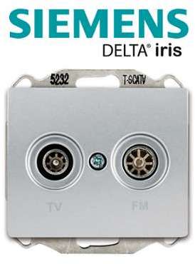 Siemens - Prise TV/FM Alu Silver Delta IRIS