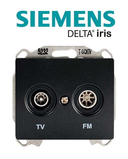 Siemens - Prise TV/FM Anthracite Delta IRIS SIEMEN