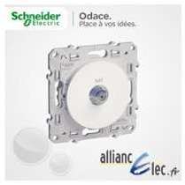 Prise SAT Blanc Schneider Odace - SCHNEIDER ELECTRIC Prise SAT Blanc Schneider