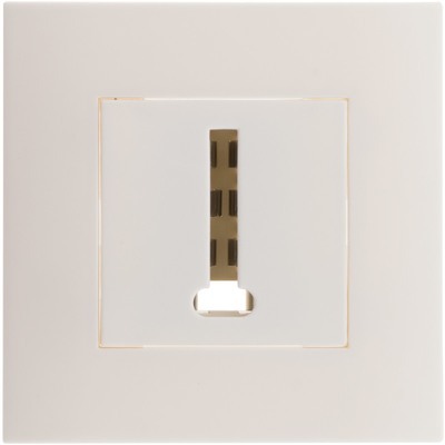Prise TEL. 8 plots monté module large Blanc - SIMP