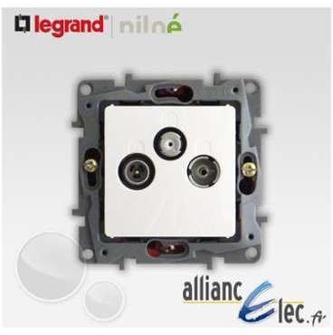 Prise TV Radio SAT blindée Legrand Niloe Pur Blanc