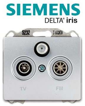 Siemens - Prise TV/FM/SAT Alu Silver IRIS