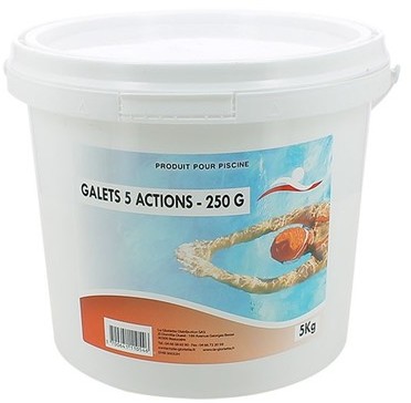 Produits chimiques Chlore 5 actions galets 250 g -