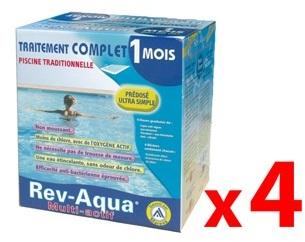Pack 4 mois traitement Mareva REV-AQUA piscine 18-