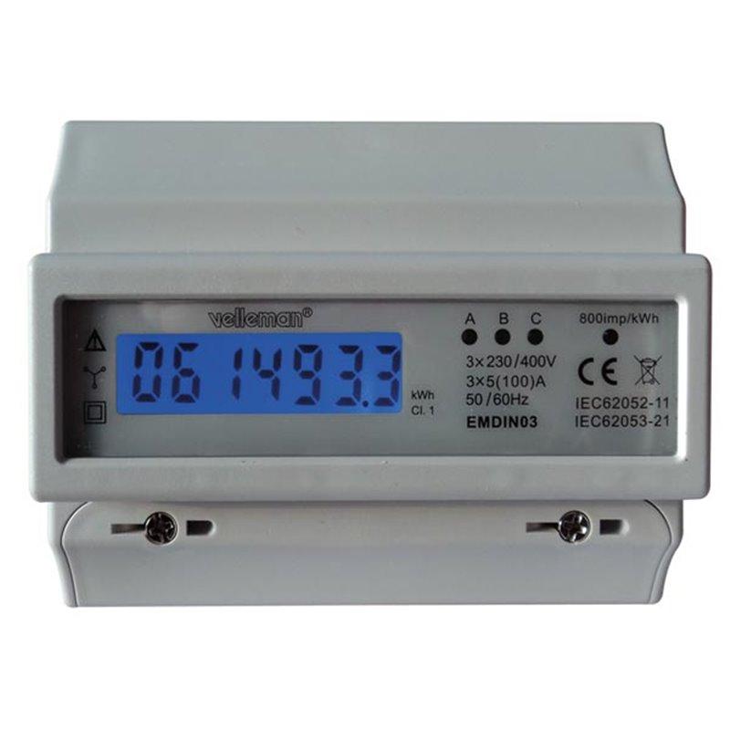Compteur Kwh Triphasé Pour Montage Sur Rail Din -