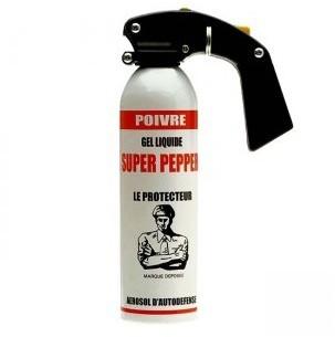 SUPER PEPPER - Bombe lacrymogene 500 ml Gel poivre SUPER PEPPER - Bombe lacrymogene