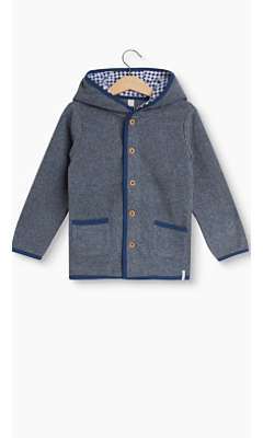 Cardigan en maille polaire, détails bavarois