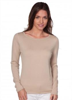 Pull cachemire col rond mailles ultrafines (Sésame