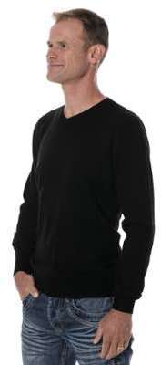 Pull cachemire homme noir col V