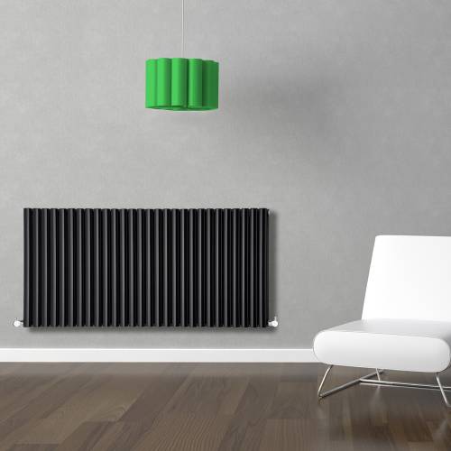 Radiateur Design Horizontal Acier Noir Laqué 63.5