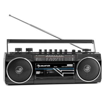 Auna Duke Radio cassette rétro Boombox USB MP3 SD