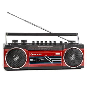 Auna Duke Radio cassette rétro Boombox USB MP3 SD