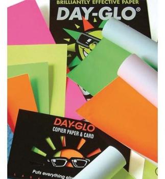 Papier couleur fluo Day Glo. Grammage 100 grammes.