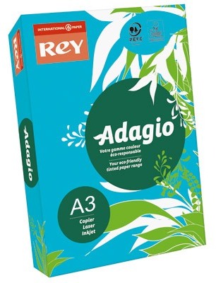 Papier couleur Adagio bleu. Teinte intense. Format