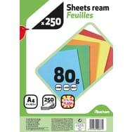 Ramette de papier A4 - 250 feuilles - 80g couleurs