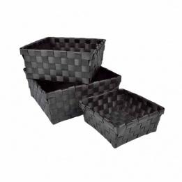 Lot de 3 paniers de rangement Vita Noir