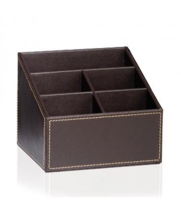 Porte Télécommandes en Similicuir Marron