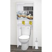 Meuble WC en bois avec 2 portes à motifs Longueur