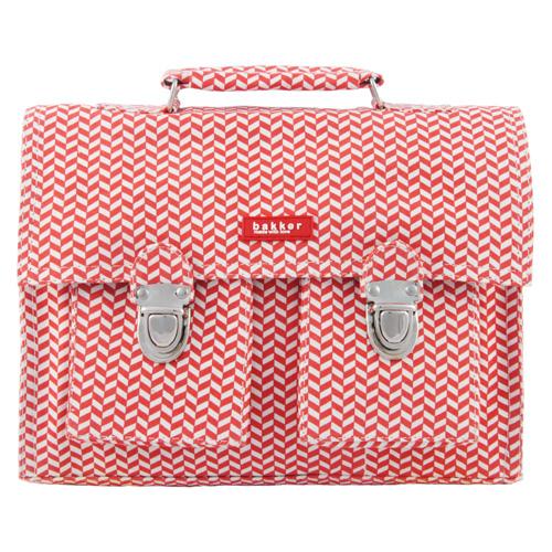 Cartable à bretelles canevas imprimé main Mini Bak