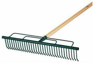 RATEAU A GAZON 32 DENTS LG 53 CM EMMANCHE BOIS