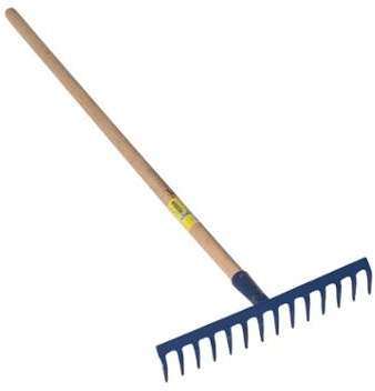 PERRIN - Râteau 16 dents courbes emmanché 1 5m - OUTILS PERRIN - Râteau 16 dents courbes