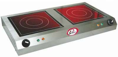 Réchaud vitrocéramique à détecteur 2x3,5 kw SOFRAC