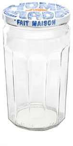Lot de 4 pots à confiture en verre 645ml avec couvercle Lot de 4 pots à confiture