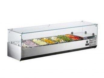 Présentoir Saladette INOX 7x 1/4GN 1600x335x435(h)