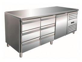 Comptoir Réfrigéré INOX 1 Porte + 2x3 Tiroirs 1800
