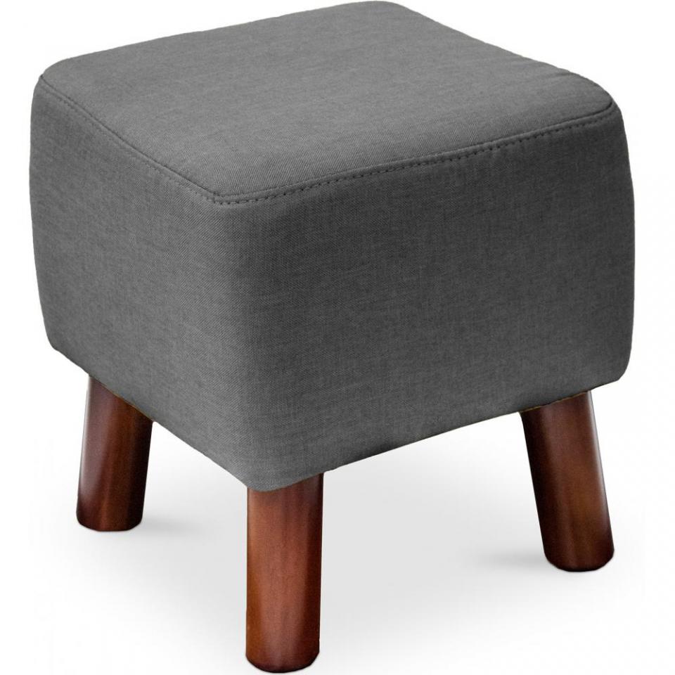 Repose-pied style scandinave Jonah - Tissu Gris fo