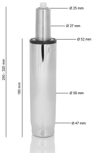 Vérin à gaz / ressort à gaz S - chrome, 25-32 cm h