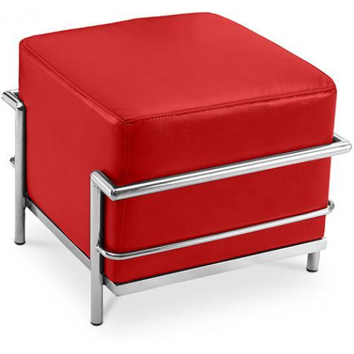 Repose-pied (Ottoman) Kart3 - Simili Cuir Rouge