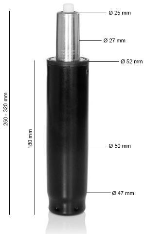 Vérin à gaz / ressort à gaz S - noir, 25-32 cm hjh