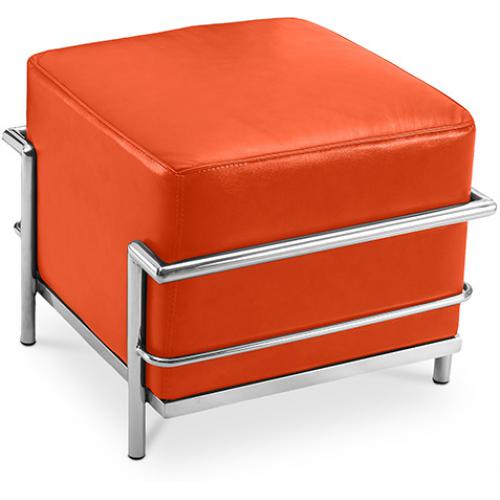 Repose-pied (Ottoman) Kart3 - Simili Cuir Orange