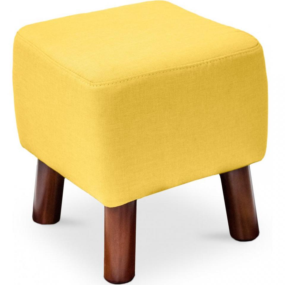 Repose-pied style scandinave Jonah - Tissu Jaune
