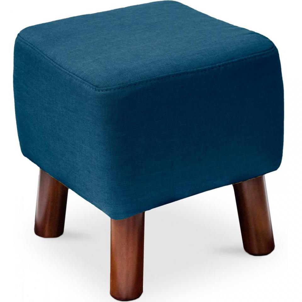 Repose-pied style scandinave Jonah - Tissu Turquoi