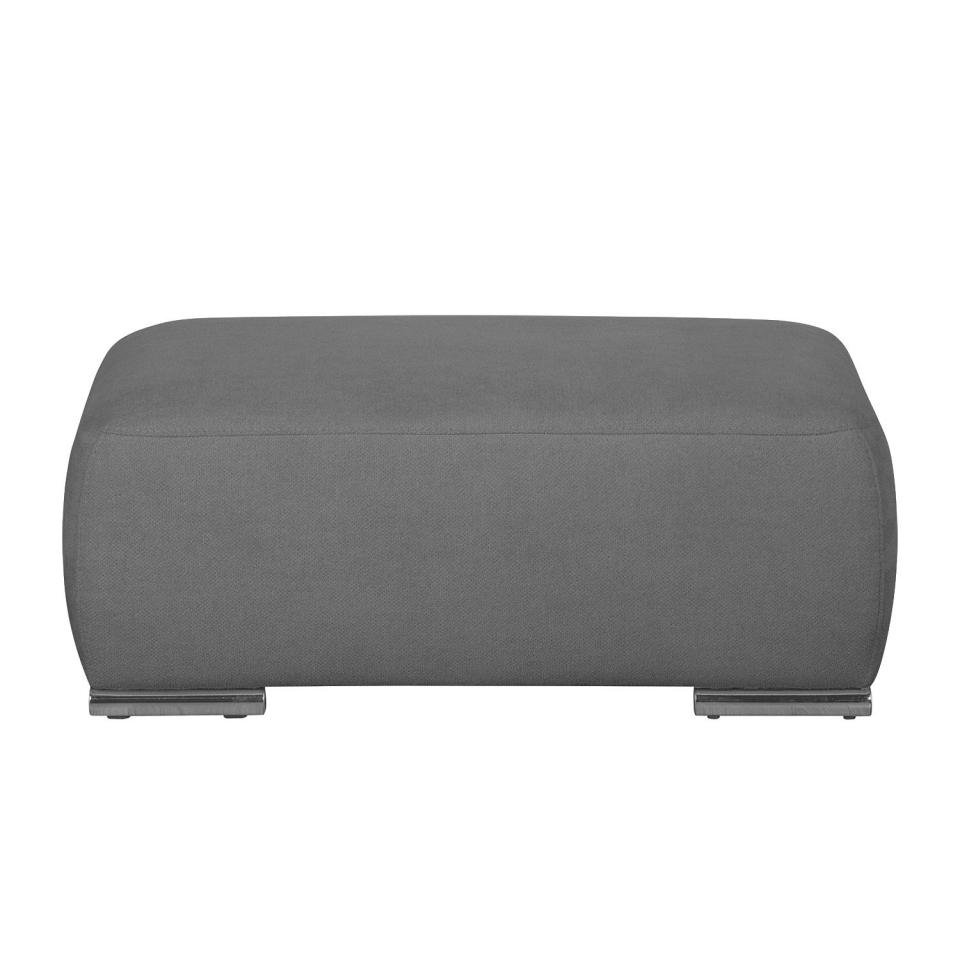 Repose-pieds capitonné Palmerston - Tissu - Gris f