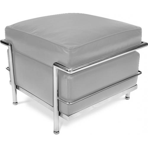 Repose-pied (Ottoman) Kart2 - Cuir Premium Gris