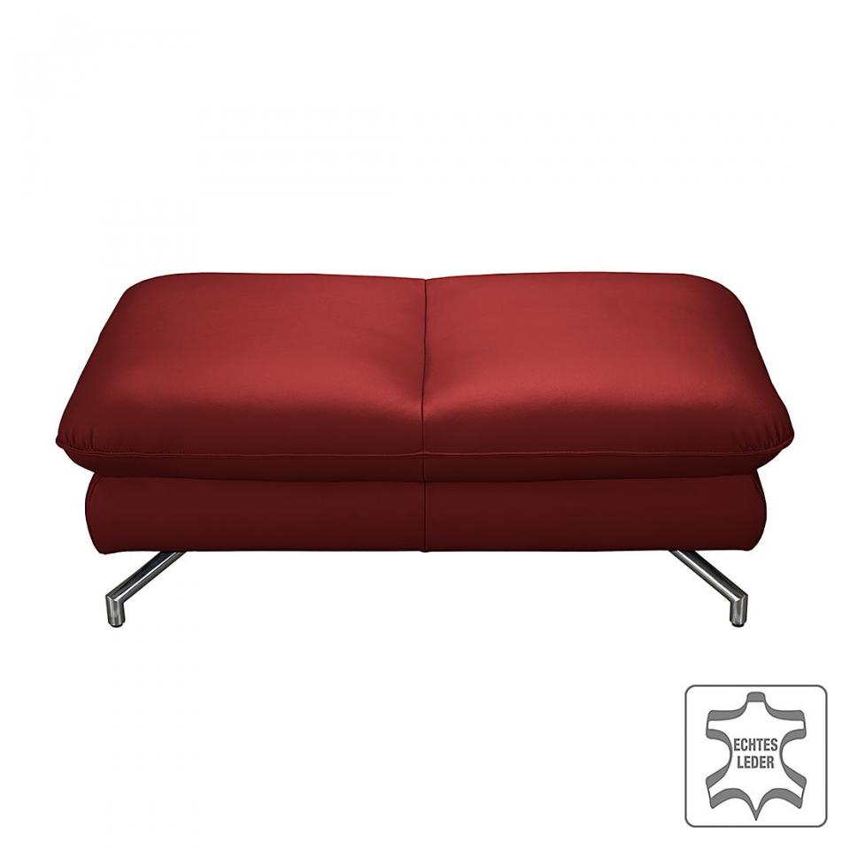 Repose-pieds Sharon - Cuir véritable - Carmin