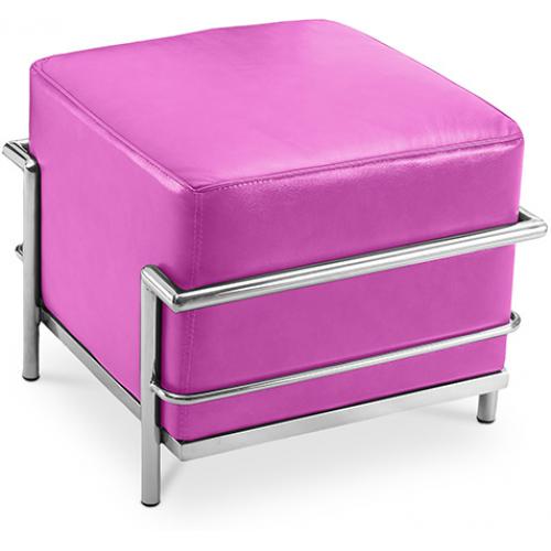 Repose-pied (Ottoman) Kart3 - Simili Cuir Fuchsia